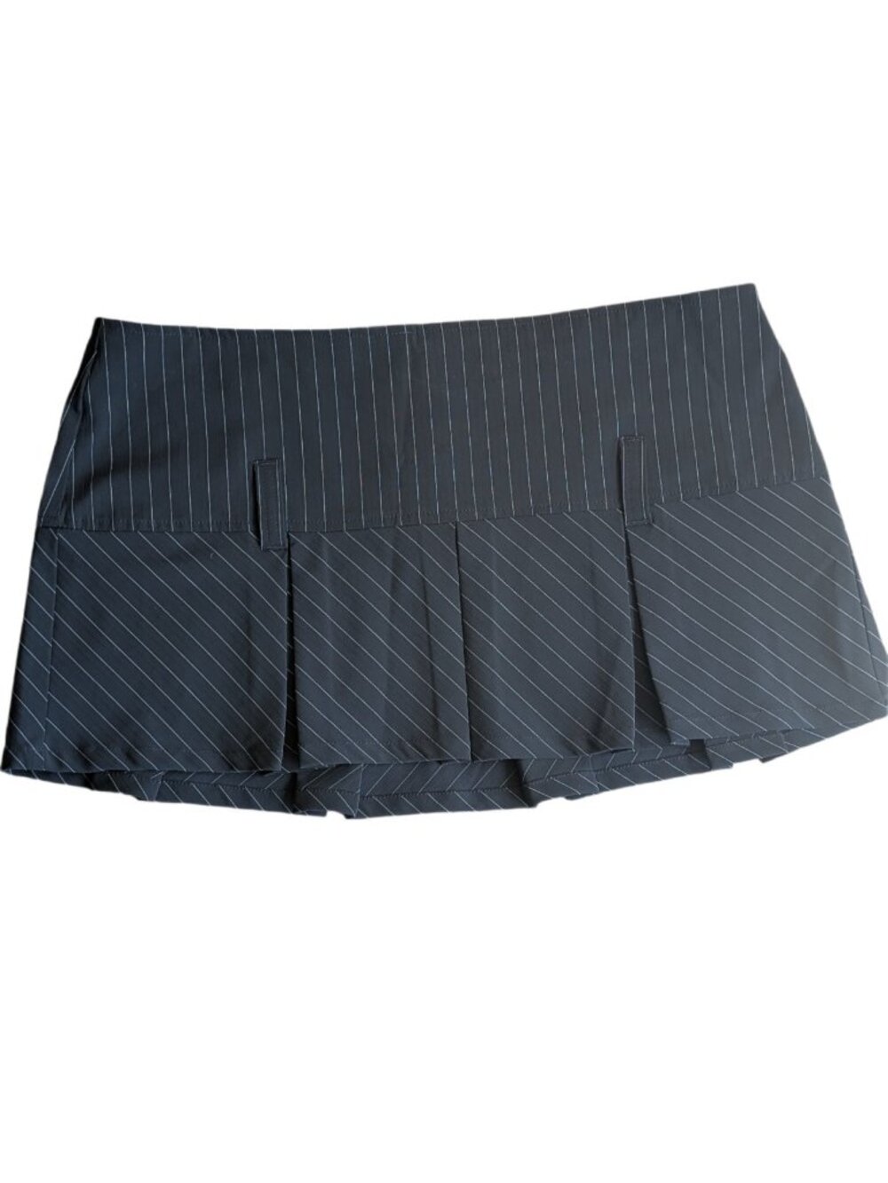 Y2K Black Pinstripe Pleated Mini Skirt Low Rise Skater Emo Sz 11 Mall whimsigoth